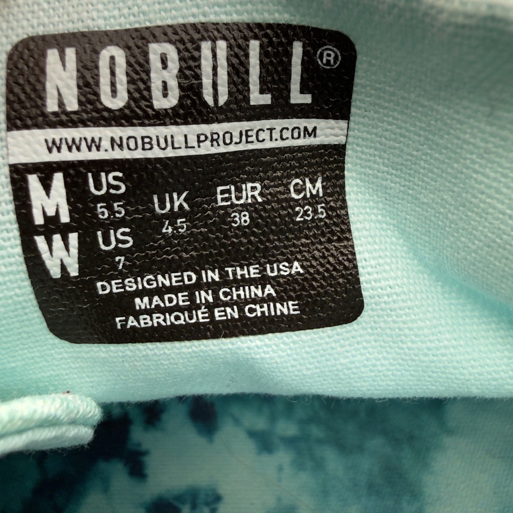 NoBull Canvas Mid Trainers Womens 7 Blue Aqua Tie Dye High Top‎ Training Shoes - Picture 2 of 11